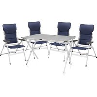 Camping set: 4 Campingstühle Hochlehner gepolstert mit Alu Klapptisch 110x70cm von CAMPART