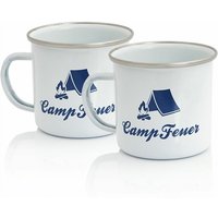 Emaille Tasse (2 Stück) 350 ml Emaillebecher für Camping, Outdoor - Campfeuer von CAMPFEUER