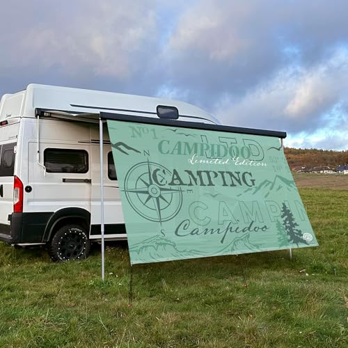 CAMPIDOO Textil Sonnensegel CAMPIDOO Selected Mint | Höhe 200cm | hochwertiger Fotodruck inkl. Keder-Befestigung | Markisen-Vorderwand - Länge/Keder: 250cm / 5 mm Keder (z.B. für Thule) von CAMPIDOO