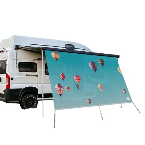 CAMPIDOO Textil Sonnensegel | HEISSLUFTBALLONS Fotodruck | Sonnen- und Sichtschutz | Markisen Vorderwand | Kederleisten Befestigung | Camping Zubehör (200x300 cm) von CAMPIDOO