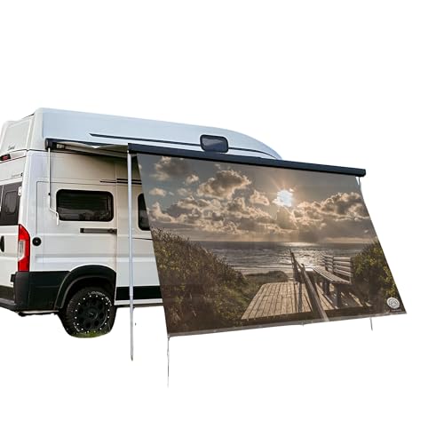 CAMPIDOO Textil Sonnensegel | MEERBLICK Fotodruck | Sonnen- und Sichtschutz | Markisen Vorderwand | Kederleisten Befestigung | Camping Zubehör (200x200 cm) von CAMPIDOO