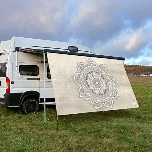 CAMPIDOO Textil Sonnensegel Mandala Beige | Höhe 200cm | hochwertiger Fotodruck inkl. Keder-Befestigung | Markisen-Vorderwand - Länge/Keder: 480cm / 5 mm CAMPIDOO Textil Sonnensegel Mandala Beige | Höhe 200cm | hochwertiger Fotodruck inkl. Keder-Befestigung | Markisen-Vorderwand - Länge/Keder: 480cm / 5 mm von CAMPIDOO