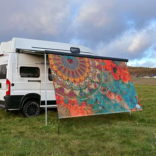 CAMPIDOO Textil Sonnensegel Mandala Bunt | Höhe 200cm | hochwertiger Fotodruck inkl. Keder-Befestigung | Markisen-Vorderwand - Länge/Keder: 480cm / 5 mm CAMPIDOO Textil Sonnensegel Mandala Bunt | Höhe 200cm | hochwertiger Fotodruck inkl. Keder-Befestigung | Markisen-Vorderwand - Länge/Keder: 480cm / 5 mm von CAMPIDOO