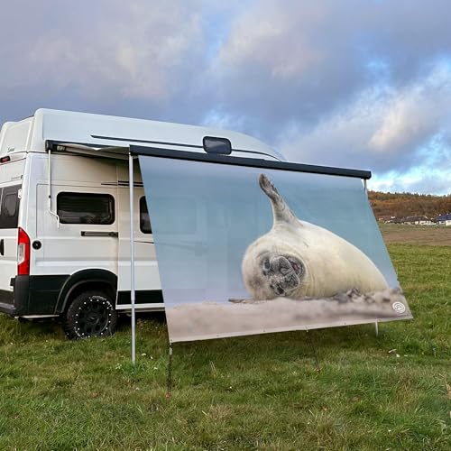 CAMPIDOO Textil Sonnensegel SEEHUND HIGH Five | Höhe 200cm | hochwertiger Fotodruck inkl. Keder-Befestigung | Markisen-Vorderwand - Länge/Keder: 480cm / 5 mm CAMPIDOO Textil Sonnensegel SEEHUND HIGH Five | Höhe 200cm | hochwertiger Fotodruck inkl. Keder-Befestigung | Markisen-Vorderwand - Länge/Keder: 480cm / 5 mm von CAMPIDOO