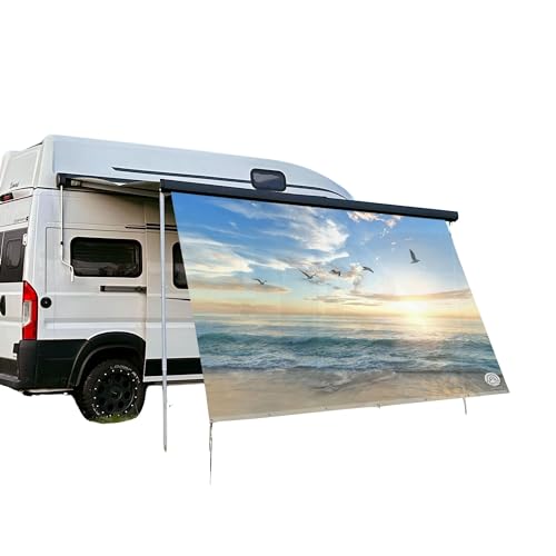 CAMPIDOO Textile Sonnensegel | SEEWMÖWE Fotodruck | Sonnen- und Sichtschutz | Markisen Vorderwand | Kederleisten Befestigung | Camping Zubehör (250cm) von CAMPIDOO