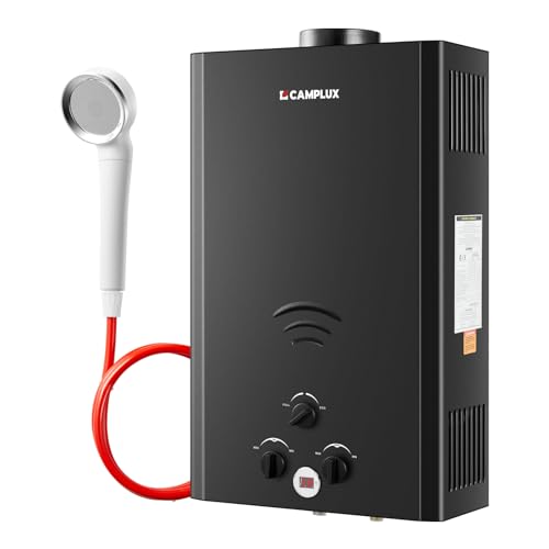 CAMPLUX 20 Liter Gasdurchlauferhitzer, Instant LPG Warmwasserbereiter für Gartendusche, Wohnmobil, BW-Serie BW528B von CAMPLUX