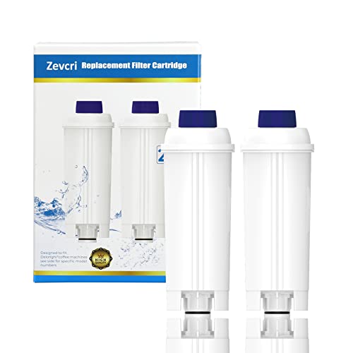 2 Stück Wasserfilter für Delonghi Kaffeemaschinen DLSC002, Kompatibel mit ECAM, ESAM, ETAM, BCO, EC, BCO400, EC800 Serie, Weiß von CAMPSOR