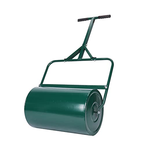 CAMPSOR Rasenrolle, 50 cm, 40 l, Gartenrolle mit T-Griff, befüllbar mit Wasser/Sand, Handrolle, Rasenrolle, Gartenrolle, Feldrolle (grün) von CAMPSOR