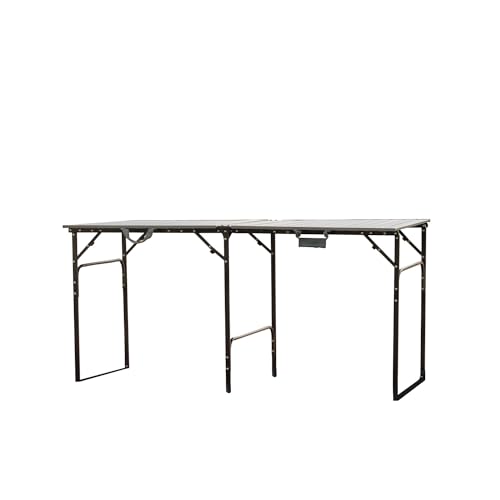 CAMPWERK Alu Camping Tisch, Campingtisch XL, Klapptisch, Gartentisch, Camping Möbel, Faltbar & Tragbar, Leichtes Aluminiumgestell, Ausklappbar, Für 2-6 Personen, 150 x 76 cm von CAMPWERK