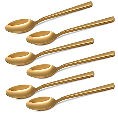 CAMRI Gold Teaspoons Set of 6 - Stainless Steel Tea Spoons, 13.5cm, Golden Mirror Finishing Teaspoon for Dessert & Coffee, Sturdy Cutlery Spoon Set for Home & Restaurant(C37-6Pcs) von CAMRI