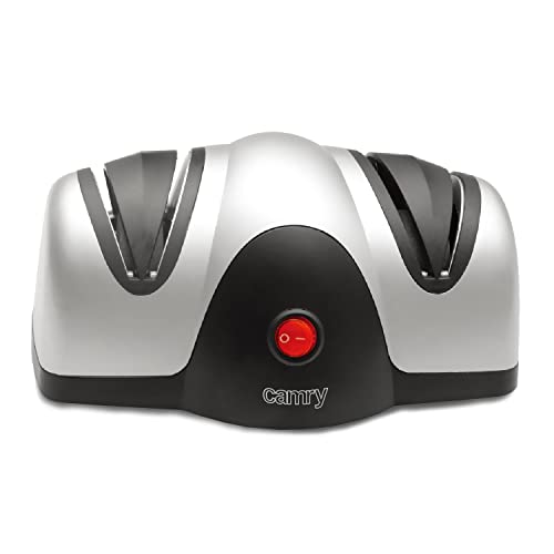 CAMRY ADLER Messerschärfer, elektrisch, 60 W Maximalleistung, 2-Phasen-Schärfsystem, schwarz von CAMRY