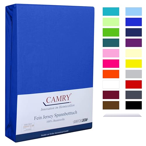 Camry Spannbettlaken 120x200cm - 130x200cm Royalblau Baumwolle Bettlaken Jersey Spannbetttuch Oeko-Tex 100 von CAMRY