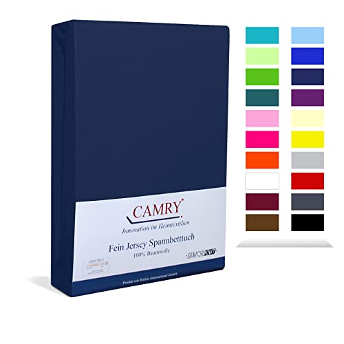 Camry Spannbettlaken 90x200cm - 100x200cm Navy Baumwolle Bettlaken Jersey Spannbetttuch Oeko-Tex 100 Camry Spannbettlaken 90x200cm - 100x200cm Navy Baumwolle Bettlaken Jersey Spannbetttuch Oeko-Tex 100 von CAMRY