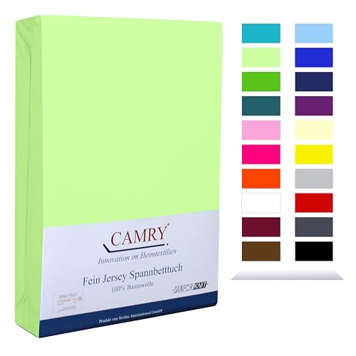 CAMRY Spannbettlaken für Babybett & Kinderbett, 60x120-70x140 cm, Jersey Spannbetttuch Baumwolle, Hellgrün von CAMRY