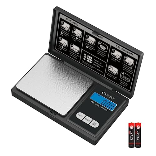 CAMRY Taschenwaage, 500g/0,01g Digitale Waage Feinwaage Digitalwaage Goldwaage Münzwaage Pulverwaage(Schwarz) von CAMRY