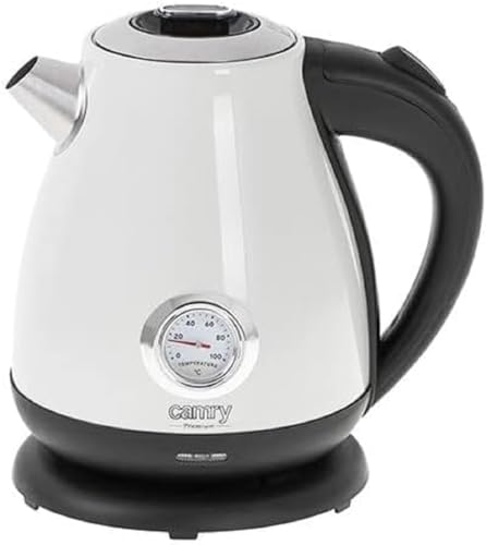 ADLER Camry Elektrischer Wasserkocher mit Thermometer, 2200W, 1.7L, Weiß von CAMRY