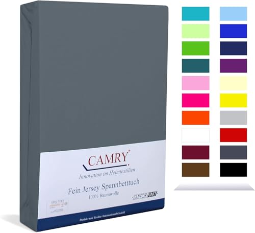 Camry Spannbettlaken 2er-Set 90x200cm - 100x200cm Grau Baumwolle Bettlaken Jersey Spannbetttuch Oeko-Tex 100 Camry Spannbettlaken 2er-Set 90x200cm - 100x200cm Grau Baumwolle Bettlaken Jersey Spannbetttuch Oeko-Tex 100 von CAMRY
