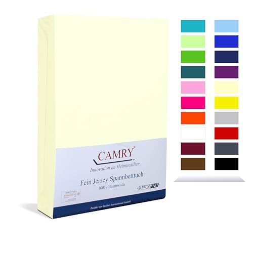 Camry Spannbettlaken Topper 180x200cm Creme Baumwolle Bettlaken Jersey Spannbetttuch Oeko-Tex 100 von CAMRY