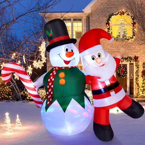 CAMULAND 180CM/6FT aufblasbare Weihnachtsdekorationen Schneemann und Weihnachtsmann mit eingebauten LED Leuchten, Outdoor Weihnachtsdekorationen Blow up Dekoration für Hof, Garten und Party CAMULAND 180CM/6FT aufblasbare Weihnachtsdekorationen Schneemann und Weihnachtsmann mit eingebauten LED Leuchten, Outdoor Weihnachtsdekorationen Blow up Dekoration für Hof, Garten und Party von CAMULAND