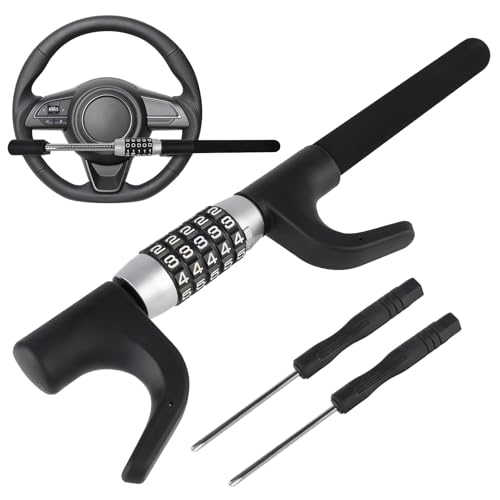Lenkradkralle für Auto 5 Stelliges Zahlenschloss Heavy Duty Lenkradschloss für Auto Anti Diebstahl Vorrichtung SchlüSselloses Lenkradschloss Universal Lenkradkralle für Pkws Lkws Wagen Vans SUV von CAMUSBR