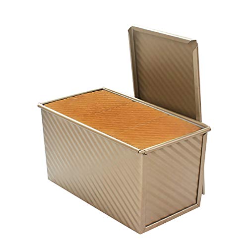 CANDeal Backen-Werkzeuge Backform Erfahren Küche bakeware nonstick Toastbrot Form Toast Box Patrone, schieben Sie die Patrone Kuchenofen Set Backutensilien Kuchenform Backen(Gold-Rechteck-Welle) von CANDeal