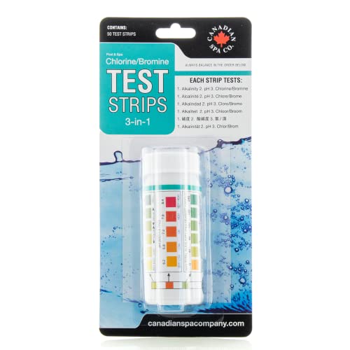 CANADIAN SPA CO. 3 in 1 Pool Teststreifen für Whirlpool, 50 Stück, Wasser Teststreifen für Chlor, pH-Wert und Alkalinität von CANADIAN SPA CO.