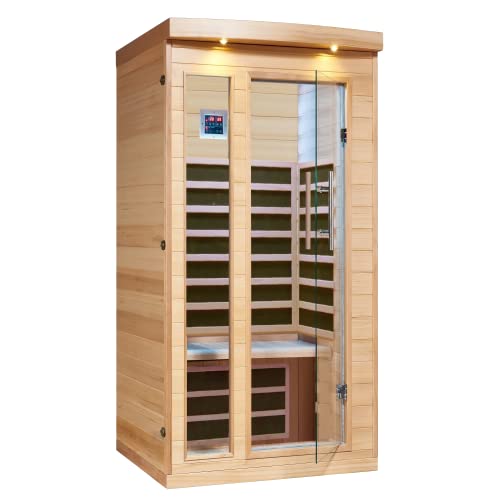 CANADIAN SPA CO. Chilliwack Infrarotkabine 1 Person, 102 x 97 x 191 cm, Infrarotsauna mit Bluetooth-Audio und LED-Beleuchtung, Sauna für Zuhause von CANADIAN SPA CO.