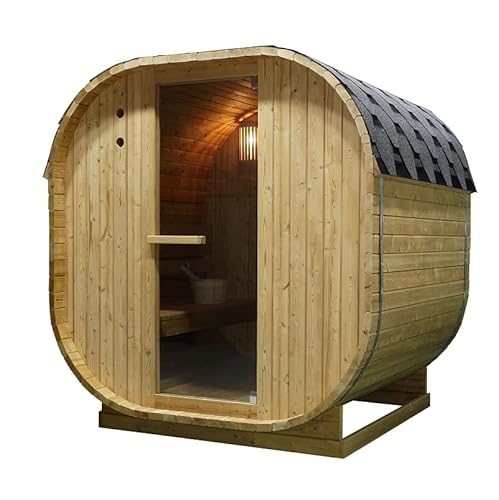 CANADIAN SPA CO. Luxus-Fasssauna, hybride Sauna mit Infrarotkabine und elektrischem Saunaofen, 1842 x 1200 x 1945 mm, Dampfsauna für zuhause aus erstklassigem Fichtenholz von CANADIAN SPA CO.