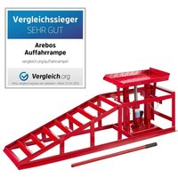 Arebos - 2 x pkw Auffahrrampe höhenverstellbar Hebebühne Auffahrbock Hebeplattform - Rot von AREBOS