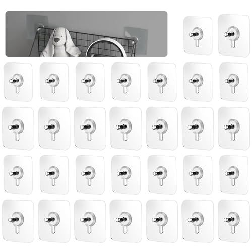 CANCYCC 30 Stück Klebeschrauben ohne Bohren, Klebehaken Transparent, Bildaufhänger Selbstklebend Klebenägel für Badezimmer, Küche, Duschraum, Abstellraum CANCYCC 30 Stück Klebeschrauben ohne Bohren, Klebehaken Transparent, Bildaufhänger Selbstklebend Klebenägel für Badezimmer, Küche, Duschraum, Abstellraum von CANCYCC