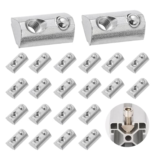 30 Stück Nutensteine M8 mit kugel,Gleitmutter mit Federkugel,Nut 8 T Nutsteine Schrauben für 40-Serie Alu Profil von CANCYCC