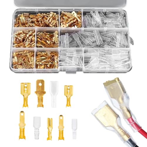 315 Stück Kabelschuhe Set, 2,8 mm 4,8 mm 6,3 mm Kabelstecker Kits, Anschlussklemmen mit Isolierhülse, Männlich Weiblich Flachsteckverbinder, Flachsteckhülsen Set, für Kfz Auto Motorrad 315 Stück Kabelschuhe Set, 2,8 mm 4,8 mm 6,3 mm Kabelstecker Kits, Anschlussklemmen mit Isolierhülse, Männlich Weiblich Flachsteckverbinder, Flachsteckhülsen Set, für Kfz Auto Motorrad von CANCYCC