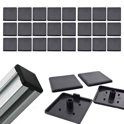 40 Stück Endkappen Aluprofil 20x20mm, Aluminium Profil Endkappe Abdeckkappen Aluprofil Kunststoff Schutzkappen alu Profil für Alu-Konstruktionsprofil, Profil-Endkappe, Profil-Abdeckkappe von CANCYCC
