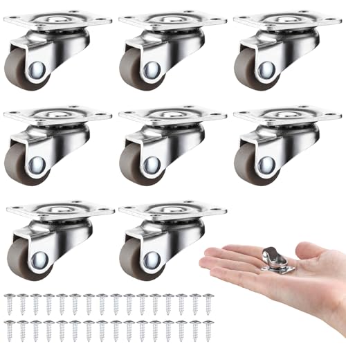 8 Stück Möbelrollen Klein, 360 Grad Kleine Lenkrollen 12mm, Rollen für Möbel Klein, Transportrollen, Universalrad, Universal Drehbar Rollen mit Schrauben für Kleine Möbel, Tisch, Kabinett, Wagen von CANCYCC