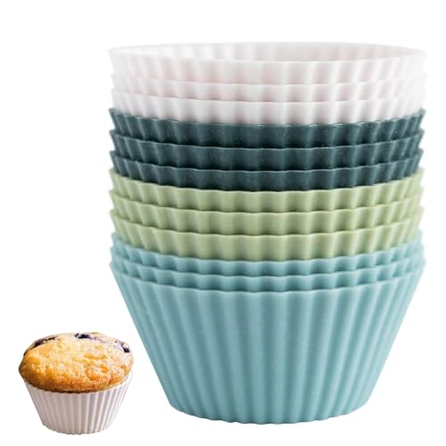 12 Stück Silikon Muffinförmchen Backformen, Muffinform Silikonform, Wiederverwendbare Antihaftbeschichtet Silikonformen, Muffinformen BPA frei Cupcakeförmchen für Kuchen, Eincreme und Pudding 12 Stück Silikon Muffinförmchen Backformen, Muffinform Silikonform, Wiederverwendbare Antihaftbeschichtet Silikonformen, Muffinformen BPA frei Cupcakeförmchen für Kuchen, Eincreme und Pudding von CANCYCC