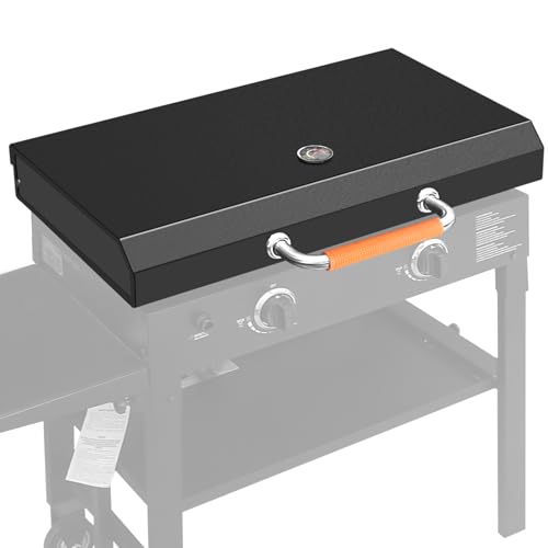 Klappdeckelhaube für Blackstone 71,1 cm Grillplatte, Scharnierabdeckung mit Thermometer für Blackstone 71,1 cm Grill Grilldeckel 1517 1853 1605 1856 Ersatzteile flache Tischplatte Haube Zubehör von CANDANA