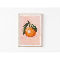 A3| A4| A5 | Orange Obst Kunstdruck Bunter Food Print Illustration Schlafzimmer Wandkunst Ungerahmter Druck Küchenkunst von CANDICEGRAYTEXTILES
