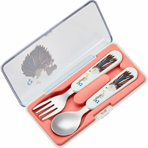 Cuitisan Infant Baby Löffel Gabel Besteck Set aus rostfreiem Edelstahl mit Aufbewahrungsbox, Kinder Utensilien, Esslernlöffel, für Zuhause und Reisen, EC10301P von CANDL