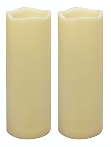 2 Stück 7,6cm x 20cm Wasserdichte flammenlose LED Timer Kerzen, 1000 Stunden lange Batterielebensdauer, flackernde batteriebetriebene elektrische LED-große Säulenkerze für Laterne Patio Garten Dekor von CANDLE IDEA