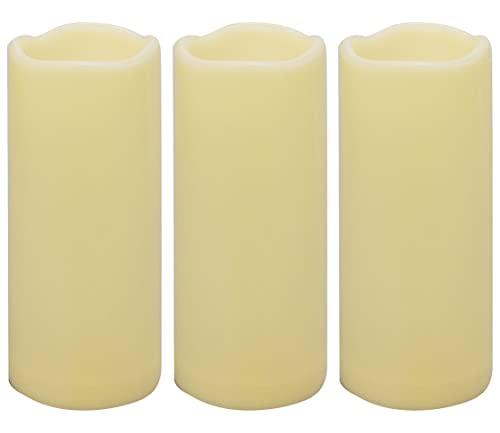3 Stück 17.8 cm wasserdichte LED-Kerzen, flammenlose Timer-Kerzen, 1000 Stunden lange Akkulaufzeit, flackernd, batteriebetrieben, elektrische LED-Stumpenkerze, Laterne, Festival-Dekoration etc. von CANDLE IDEA
