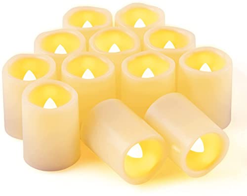 CANDLE IDEA 12 pièces bougies votives à DEL sans flamme, alimentées par piles, bougies chauffe-plat électriques sans flamme, fausses bougies chauffe-plat en vrac pour décoration de table de Noël von CANDLE IDEA