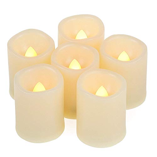 Flameless Flickering LED Votive Tealight Candles Battery Operated with Timer / 6 Hours On and 18 Hours Off Per Cycle, LED Tea Light Candles for Outdoor Halloween Pumpkin Light Christmas Decorations von CANDLE IDEA