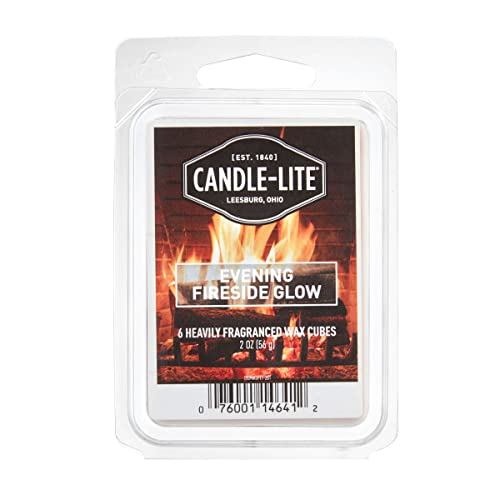 CANDLE-LITE Duftwachs Melts für Deine Duftlampe - Evening Fireside Glow (56g) - Warmer Kaminabend für Dein Zuhause - 6 Duftwachswürfel mit je 10h Duftdauer von CANDLE-LITE