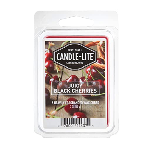 CANDLE-LITE Duftwachs für Duftlampe | Duftwachs Kirsche | Fruchtiger Kirschen Duft | Juicy Black Cherries (56g) | Raumduft | 6 Duftwachswürfel | Wax Melts von CANDLE-LITE
