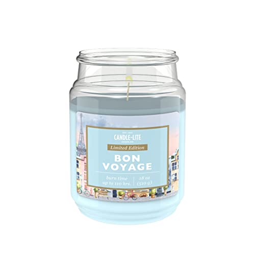Candle-Lite Duftkerze im Glas mit Deckel | Bon Voyage | Duftkerze Frühling | Kerzen lange Brenndauer (bis 110h) | Kerzen Blau | Duftkerze Groß (510g) von CANDLE-LITE