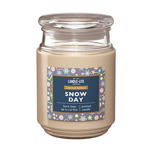Candle-Lite Duftkerze im Glas mit Deckel | Snow Day | Duftkerze Winter | Kerzen lange Brenndauer (bis 110h) | Kerzen Weiß | Duftkerze Groß (510g) von CANDLE-LITE