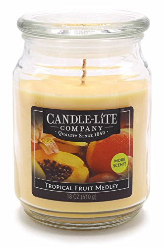 Candle-lite - Duftkerze im Glas, Tropical Fruit Medley 510g, Gelb, 10 x 10 x 14.5 cm von CANDLE-LITE
