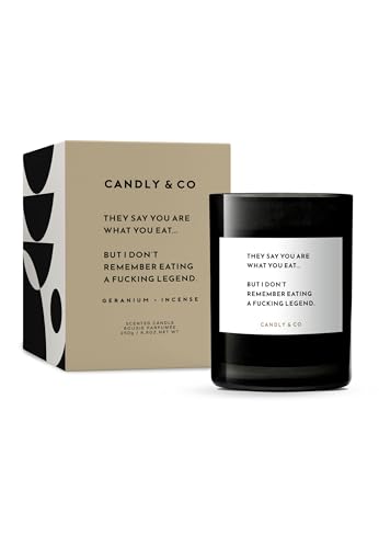 Candly&Co No.1 They say you are what you eat/Luxuriöse Duftkerze/ 100% Soja/Rauchglas/Docht aus Baumwolle/ 250g/ Geranie, Weihrauch, Rose, Orientalisches Holz, Amber, Weißer Moschus/EU-Produktion Candly&Co No.1 They say you are what you eat/Luxuriöse Duftkerze/ 100% Soja/Rauchglas/Docht aus Baumwolle/ 250g/ Geranie, Weihrauch, Rose, Orientalisches Holz, Amber, Weißer Moschus/EU-Produktion von CANDLY & CO