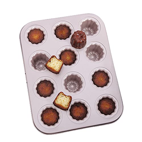 CANDeal 12 Mini Tasse Cannelés Backformen, Mini Brotbackform, Muffin Cupcake Backblech, Antihaft von CANDeal