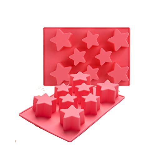 2-teilige Sterne-Silikonformen, Mini-Sterne-Eiswürfel-Tabletts, 8-Hohlraum-Sterne-Silikon-harte Süßigkeit-Schokoladenformen von CANDeal